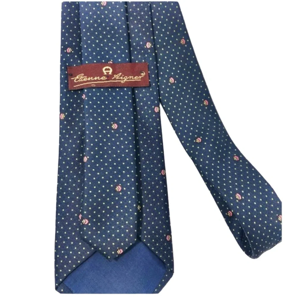 Etienne Aigner Dark Blue Pure Silk Tie